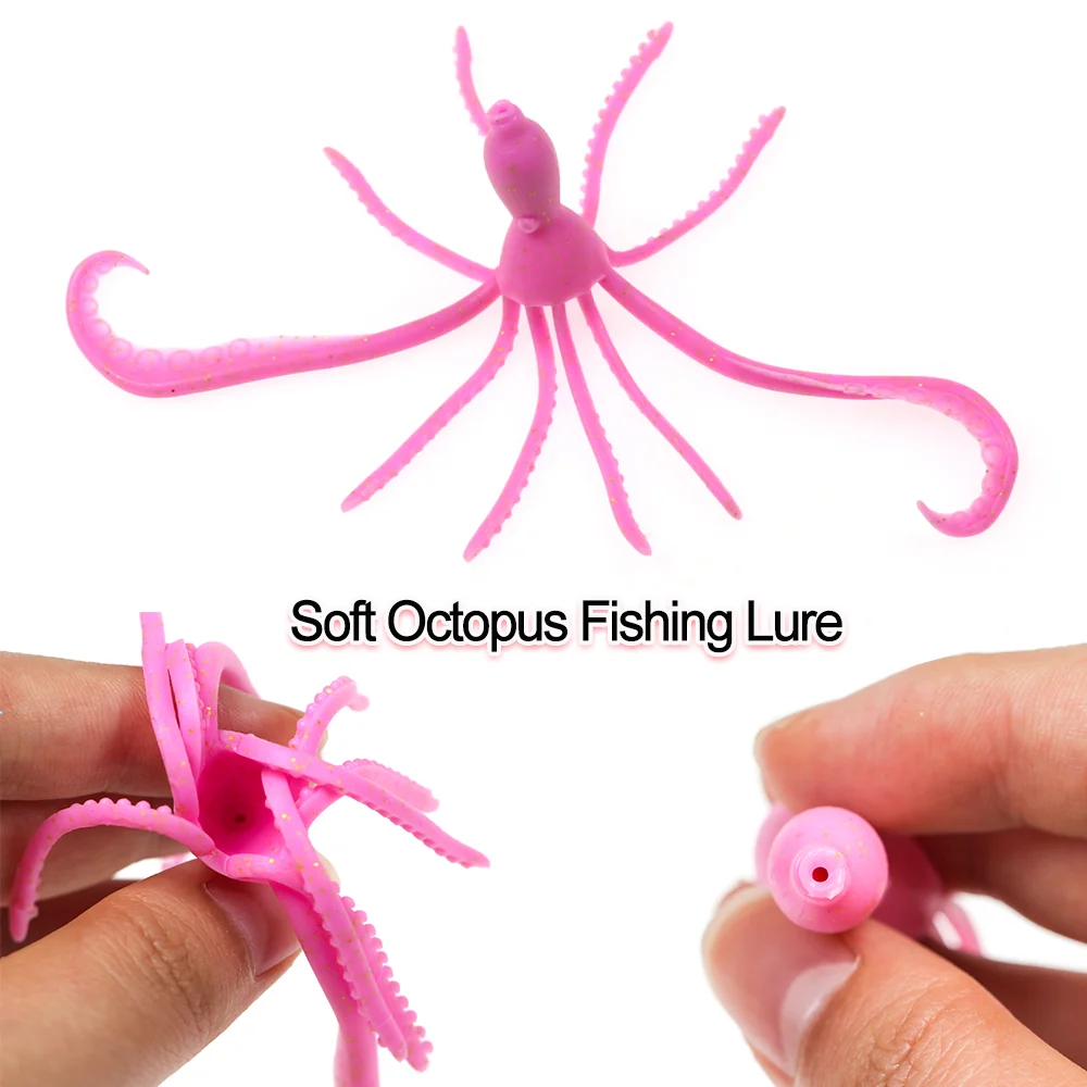 LIONRIVER-señuelo de Pesca de calamar y pulpo, cebo suave flotante, Material TPR, aparejos de Pesca de silicona - imagen 2