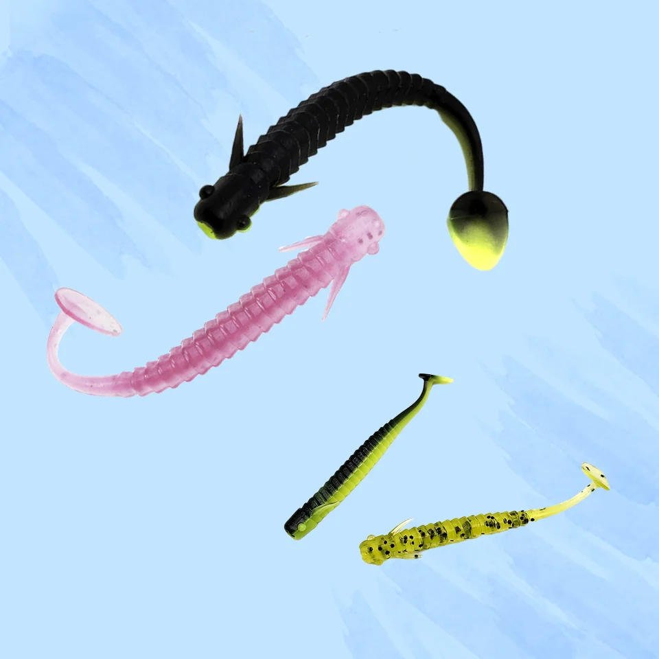 MUKUN-señuelo de pesca suave Crazy Shiner, 4 piezas, 75mm, 1,9g, cebos de silicona para Sábalo, cola en T, Wobblers, Swimbait, leurre souple Artificial - imagen 4