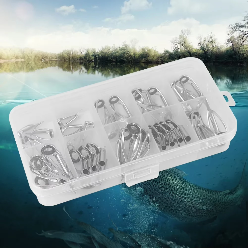 10 uds/40 Uds. Guía superior de punta de caña de pescar duradera, tiro largo de pesca en el mar, anillo guía que mejora la experiencia de pesca - imagen 5