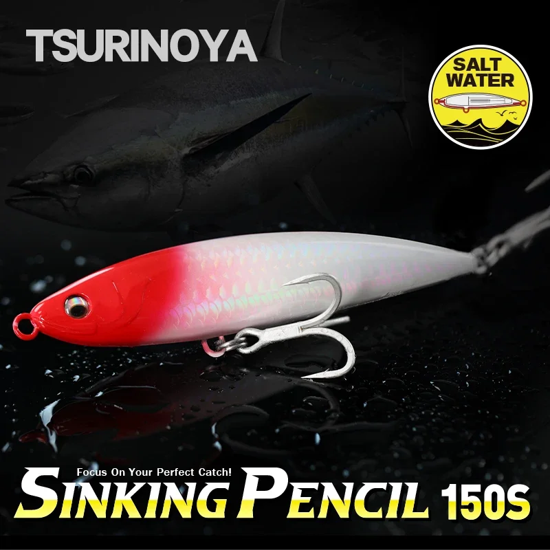 TSURINOYA-señuelos de pesca con lápiz Stickbait que se hunden, 150mm, 75g, ASTRA 150S, Wobbler, cebo duro Artificial para pesca de atún marino GT - imagen 3