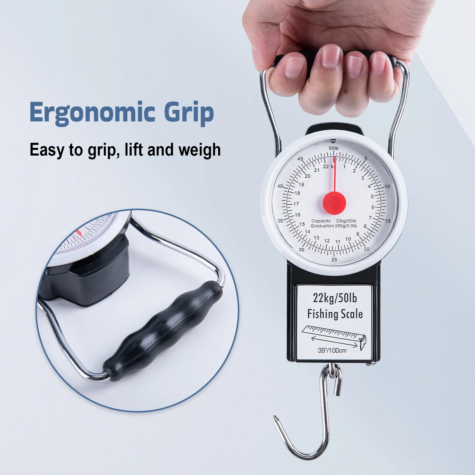 Herramienta de pesca Goture, báscula colgante mecánica para cocina y pesca de peces, báscula de peso portátil multiusos con esfera de mano - imagen 2