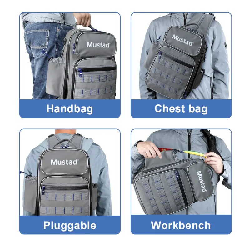 Bolsa de cadera MUSTAD Game Time, aparejos, riñonera impermeable M con espacio de almacenamiento suficiente para pesca al aire libre, novedad de 2024 - imagen 4