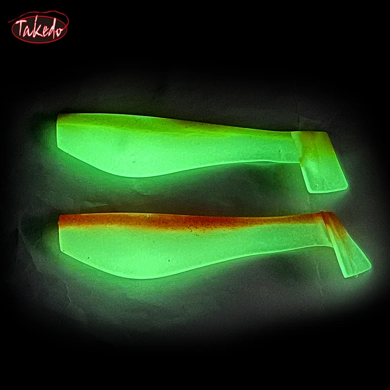 TAKEDO-señuelos de pesca blandos con cola en T, cebo de pesca luminoso, cebos blandos de PVC con cuentas de sonido, Wobblers para atún y tiburón, 17cm, 52g - imagen 5