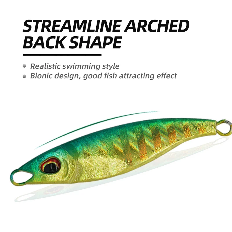 ARDEA-SEÑUELOS DE Plantilla de Metal, anzuelo giratorio de cuchara de hundimiento lento de 15g, anzuelo de fundición larga, Jigging, Wobbler, aparejos de pesca artificiales - imagen 5