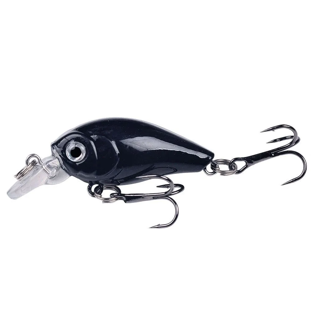 8pcs/box 3D Fish Eyes Artificial Fishing Bait with Box Crank Hook Fishing Lures Kit Colorful Realistic Fishing Crank Bait