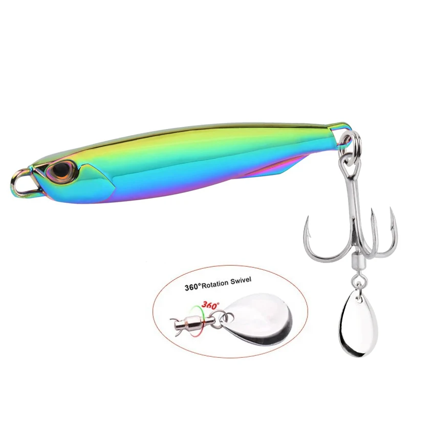 Señuelo metálico con placa galvanizada y aros afilados para pesca - imagen 4
