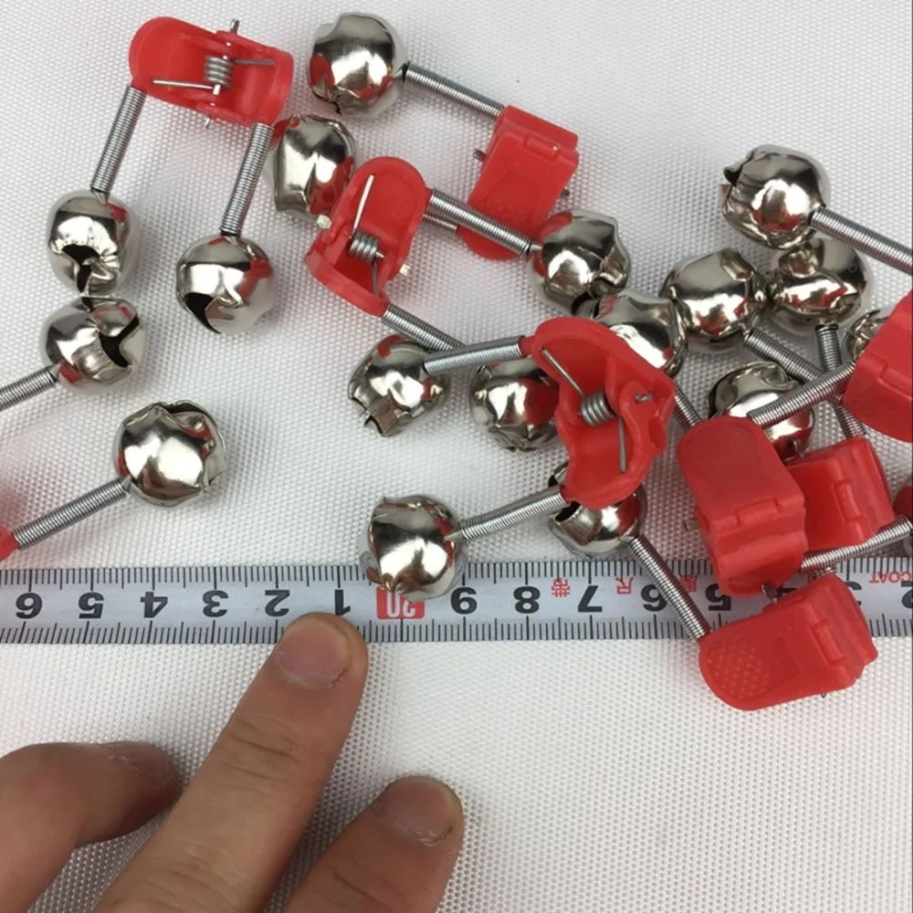 2/5/10 Uds. Varilla de campana pequeña, herramientas indicadoras de mordida, accesorios inox, alimentador de carpa, campana de pescado/caja de alarma, cebo, barco, barrena, pesca, rojo