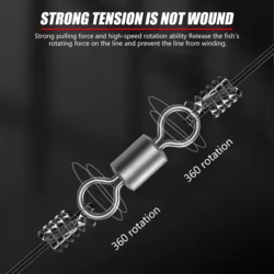 100 piezas 1/2/12 #   Conector de tracción fuerte giratorio de 8 formas para caña de pescar y sedal, accesorios prácticos de pesca al aire libre
