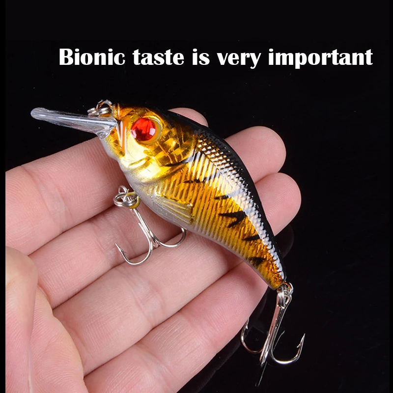 Ojos 3D 7,5 cm 10,2g señuelos duros VIB cebo de pesca anzuelos triples hundimiento Crankbait Wobblers aparejos de pesca - imagen 3