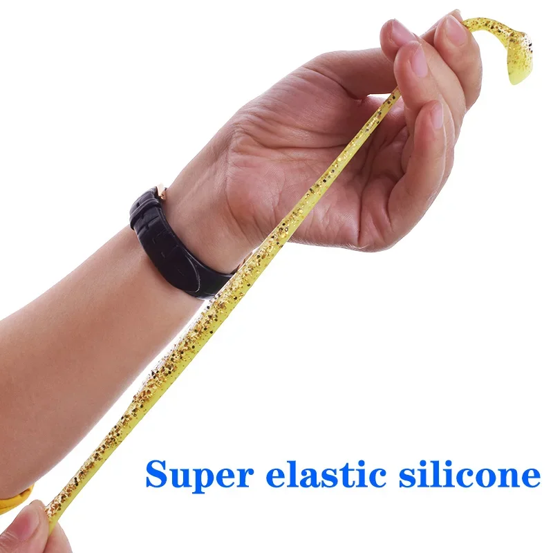 6 unids/lote Jig Wobbler señuelo suave 8,5 cm 5g flotante elástico silicona cebo Artificial Minnow Bass Pike Swimbaits manivela gancho aparejos - imagen 5