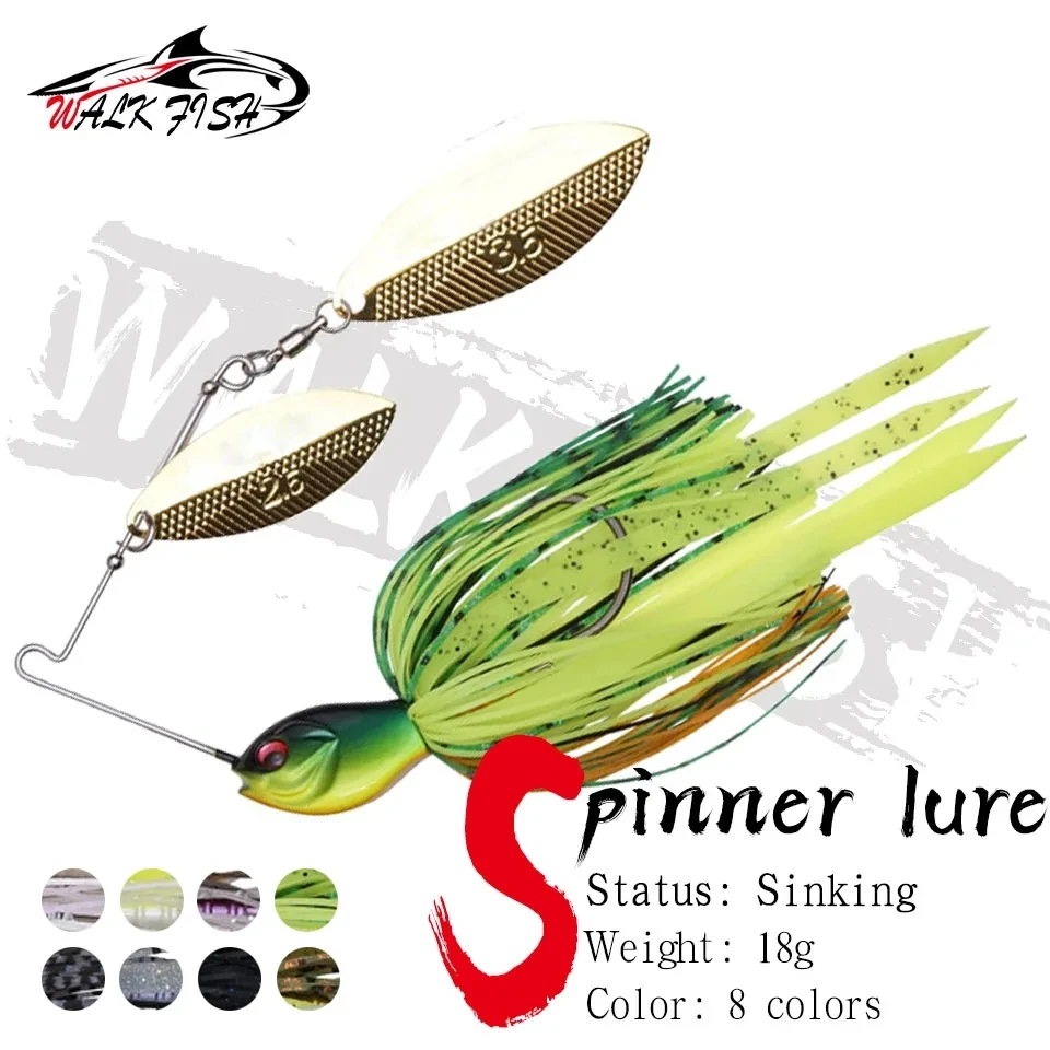 WALK FISH 1 Uds cebo giratorio 18G señuelo de Metal señuelo de pesca duro Spinner señuelo Spinnerbait Pike aparejos de pesca giratorios Wobbler pesca - imagen 3