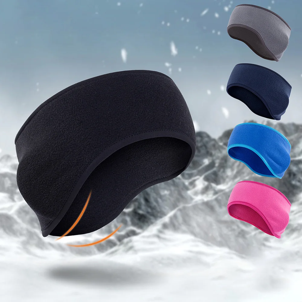 Diademas deportivas para hombre y mujer, diadema de lana Polar cálida para ciclismo, senderismo y esquí, accesorios para el cabello Unisex, invierno y otoño - imagen 2