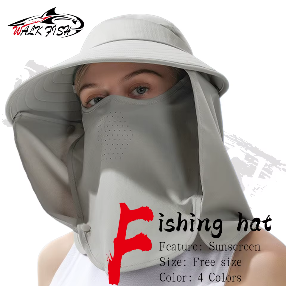 WALK FISH Sombrero de Pesca Solar – Ala ancha transpirable desmontable