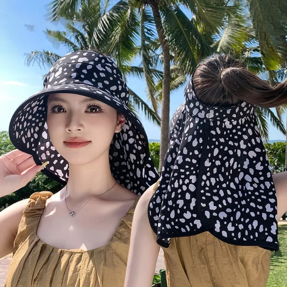 Sombrero de pesca ala ancha leopardo flores anti-UV
