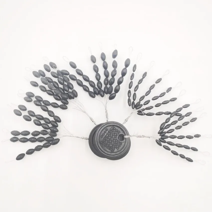 Tapón de goma negra de alta calidad para sedal de pesca, 5 grupos, 0,6-8 #, equipo de pesca de carpa - imagen 5