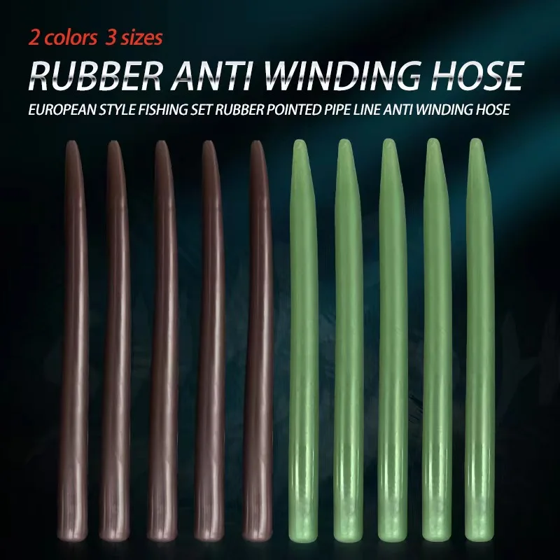 50 Uds. Tubos de goma para pesca, aparejo alineador de manga, accesorios de Terminal, mangas de tubo de pesca de carpa antienredos - imagen 5