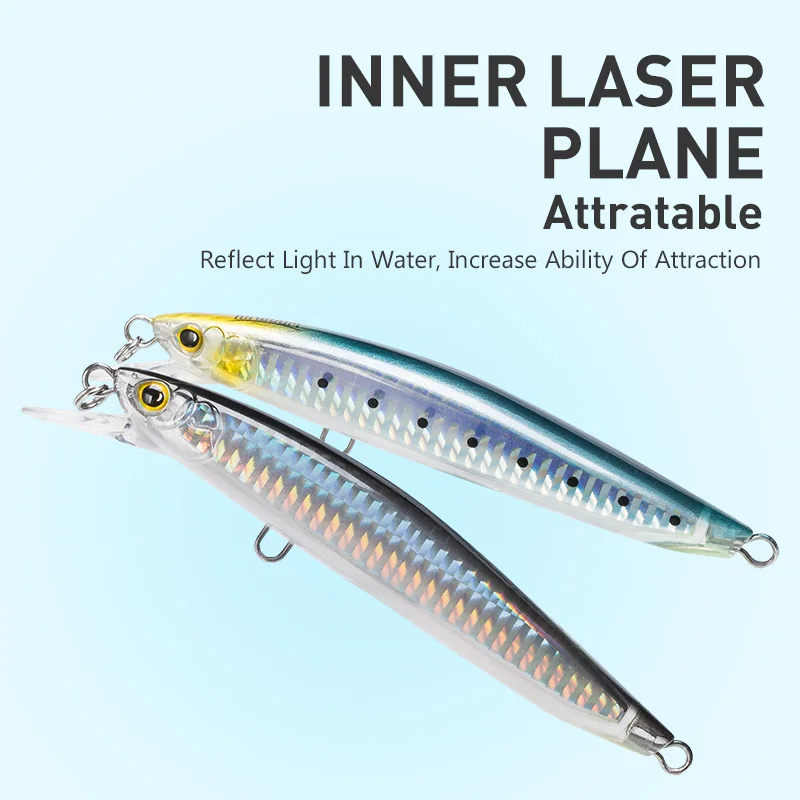 Señuelo de pesca de pececillo flotante Kingdom, 120mm, 23g, 130mm, 30g, Jerkbait, pesca Artificial en el mar, Wobbler duro para lubina, trucha, agua salada - imagen 5