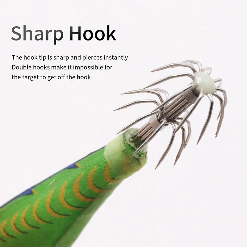 ZYZ-cebo de calamar Luminou de madera para camarones, paraguas de calamar falso de 10,5 cm, anzuelo explosivo, cebo Artificial de simulación, anzuelo de pulpo para pesca en el mar - imagen 3