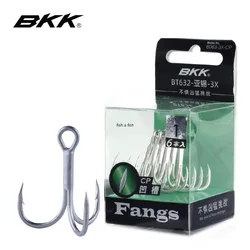 Anzuelos de pesca triples con colmillos BKK BT632 6063-3X-CP