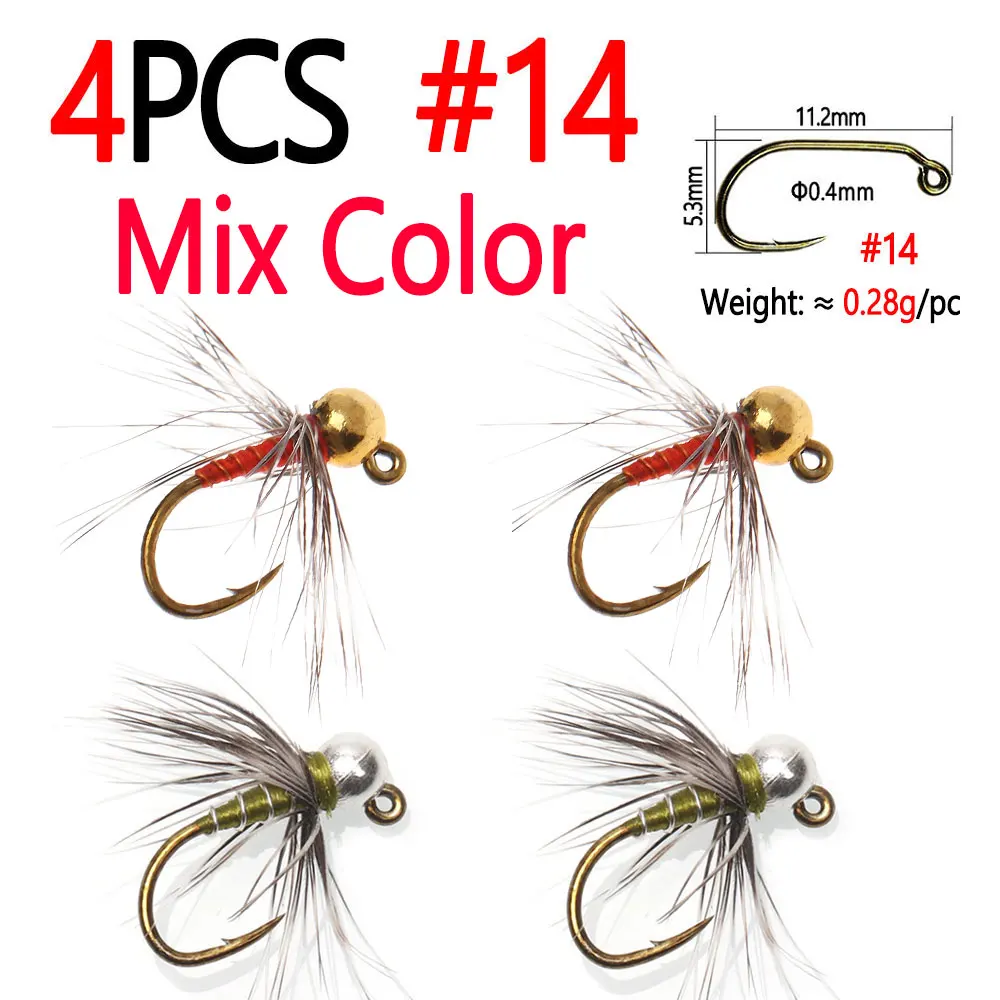 4pcs Mix Color Sz 14