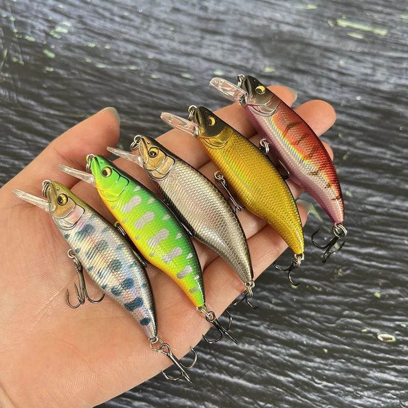 Señuelo de pececillo de canto lento, 64mm, 7,6g, palo de río, cebo Artificial Wobbler para lubina, trucha, Jerkbait, Swimbait, equipo de pesca - imagen 3