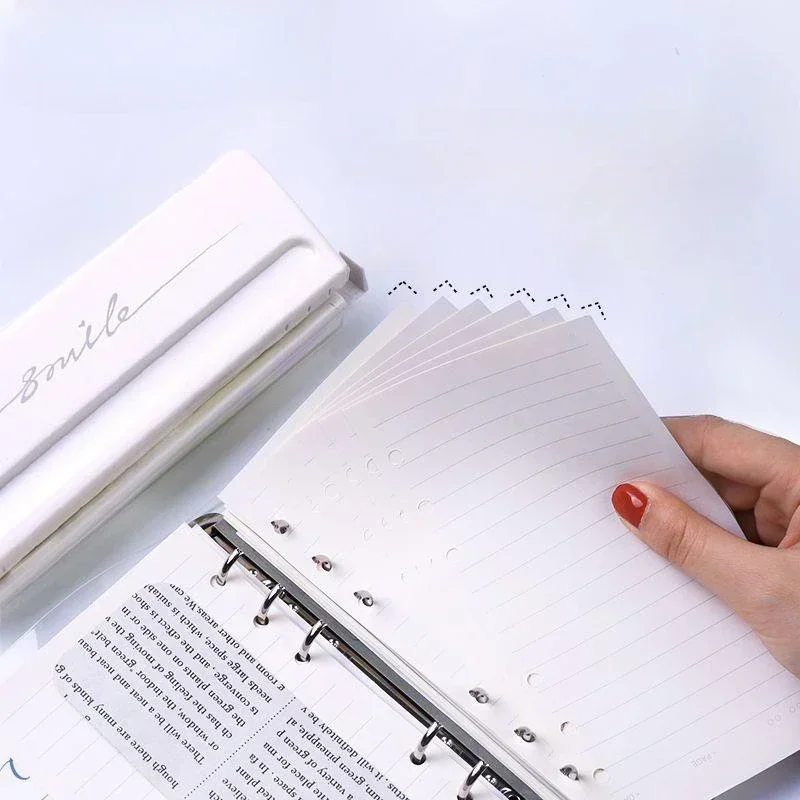 Punzonadora de 6 agujeros con espaciado ajustable, libro mayor Manual, papelería de oficina de varios tamaños, certificado de libro de mano ajustable de PVC - imagen 2