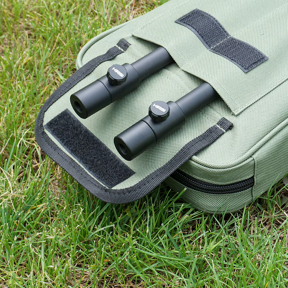 Hirisi-caña de pescar de carpa de aleación de aluminio, juego para 3 cañas con 2 palos bancarios, 2 barras de zumbido y bolsa de transporte, accesorios de pesca - imagen 3