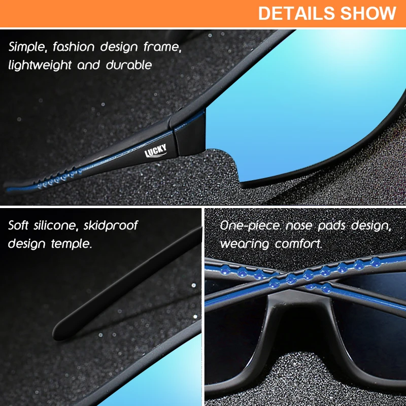 Gafas de sol UV400 para pesca deportiva azul unisex - imagen 3