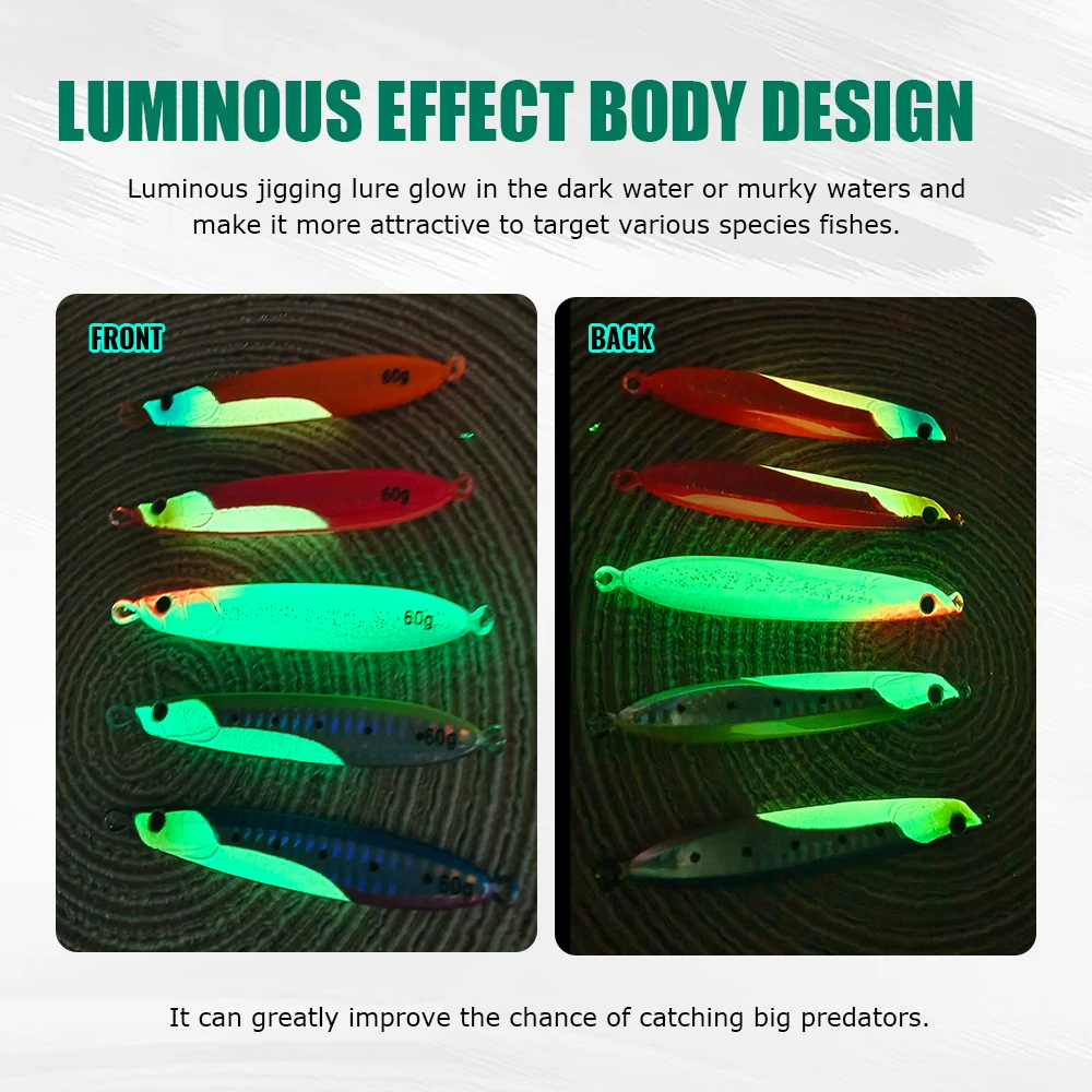 Señuelo Jig Luminoso TOLU – Hundimiento lento para trolling en mar - imagen 5