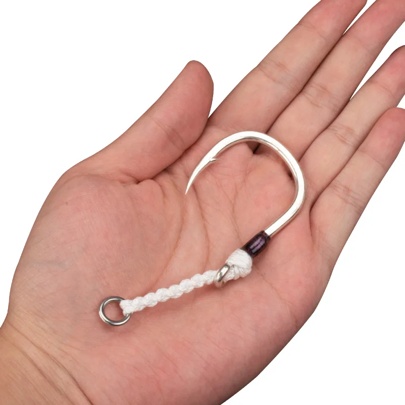 OBSESSION HK044 3 unids/bolsa 3/0-7/0 anzuelos de pesca individuales de Jigging de Metal lento agua salada resistente preatado atún gancho de asistencia individual - imagen 3