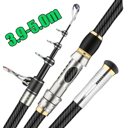 Caña de pesca telescópica carbono para surfcasting y baitcasting