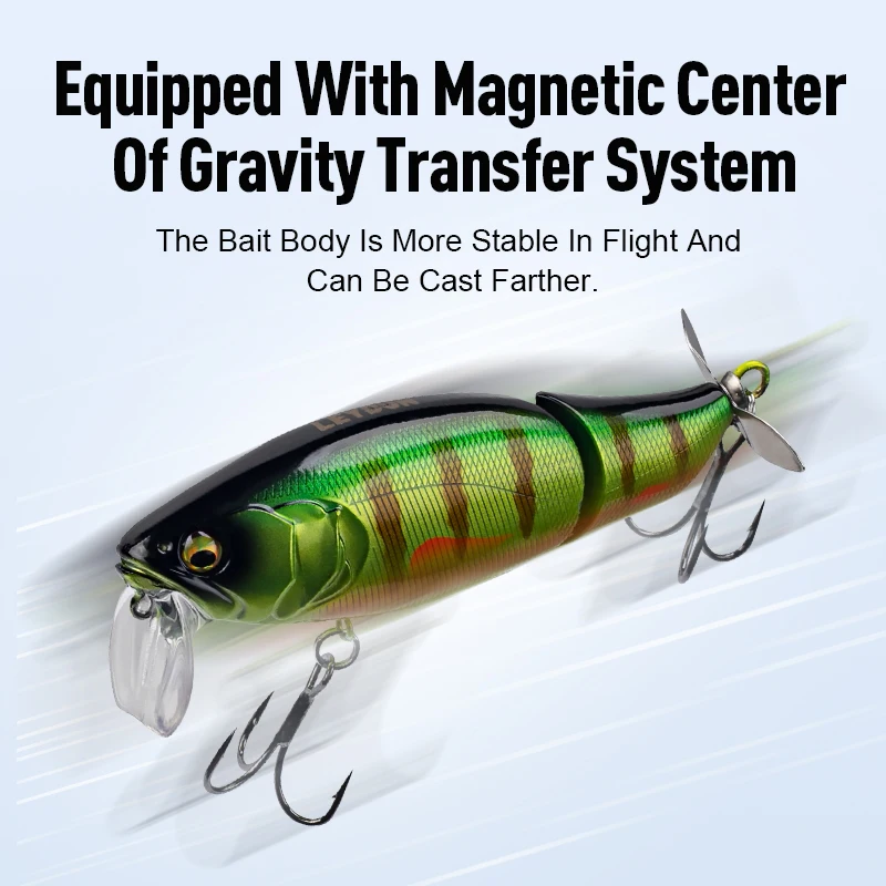 LEYDUN JACK Pro Minnow Señuelos de Pesca flotante natación cola giratoria 105mm 28g cebos duros sistema de ruido wobblers lubina señuelo - imagen 5