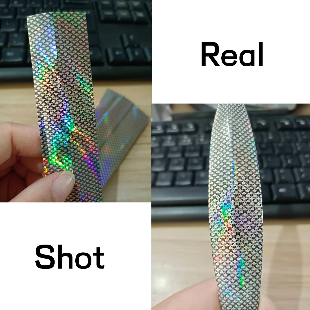 Elllv-señuelo de pesca de 15cm x 3cm, piel termorretráctil, película holográfica termorretráctil, Material de piel de pesca DIY para plantillas de Metal Popper - imagen 5