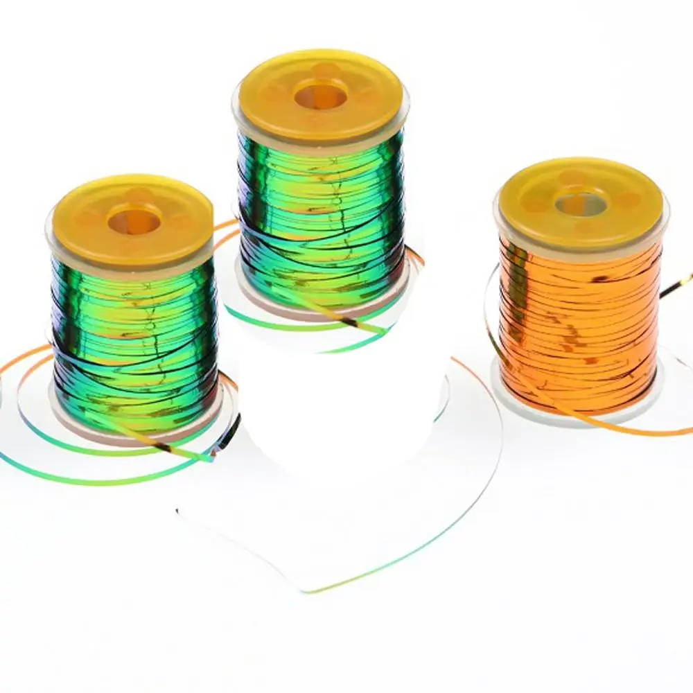 Oropel plano de dos tonos para moscas húmedas, materiales para atar ninfas, 0,5mm-2mm - imagen 3