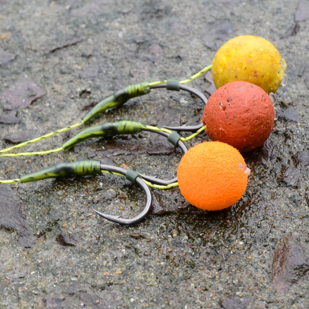 Hirisi Ganchos de púas de acero inoxidable con recubrimiento de 50 piezas, paquete de anzuelos de pesca de carpa con caja Original al por menor 8011 - imagen 5