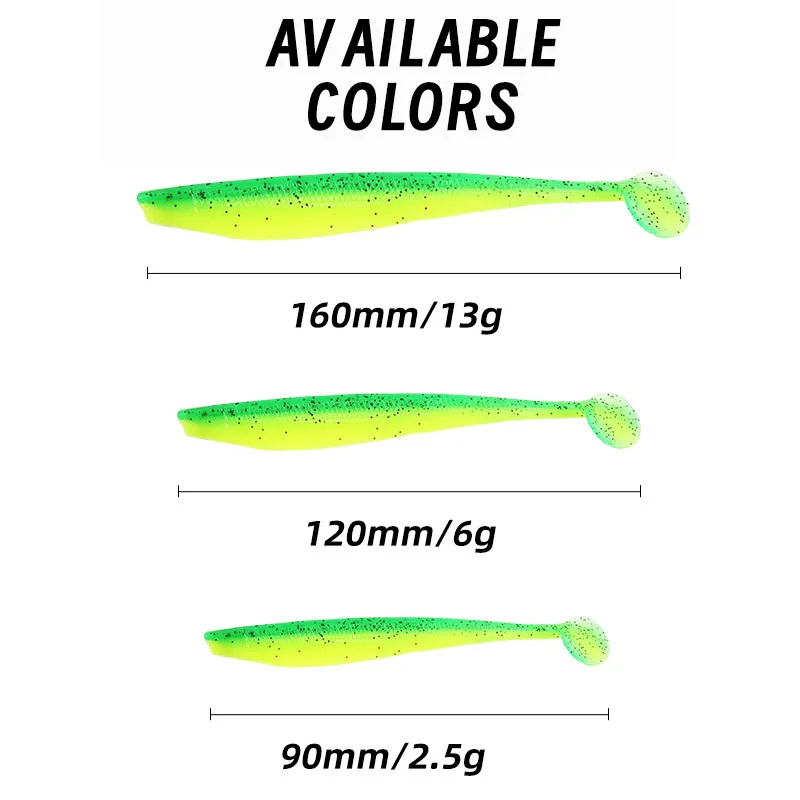 Nuevo señuelo de pesca Shad, señuelo suave de 90MM, 120mm, 160mm, Wobblers, atrayente de olores, carpa, cebo de silicona, Lucio, lubina, cebo Artificial - imagen 4