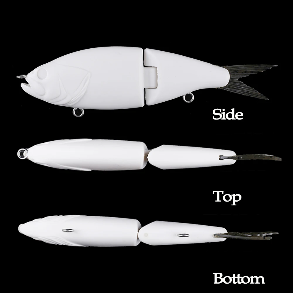 Chan'sHuang-Cebo en blanco sin pintar, 3 piezas, 15,5 cm, 36g, sonajero flotante, cola suave, cebo dorado, Swimbait, señuelo de pesca Artificial hecho a mano - imagen 3