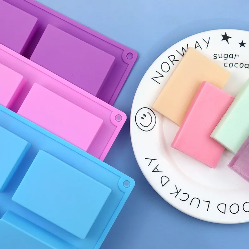 Molde de silicona rectangular para jabón artesanal en frío - imagen 3