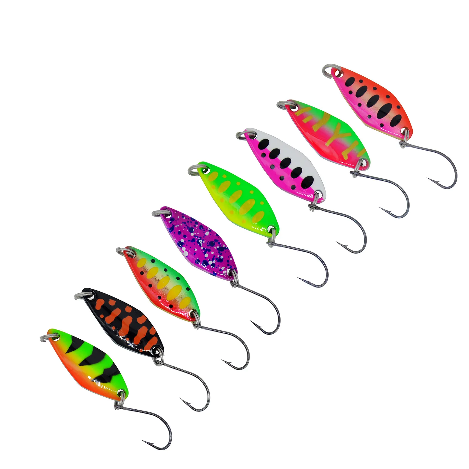 MUKUN, 1 Uds., señuelo para trucha, cuchara, cebo 3,6g, 29mm, pintura colorida, Metal de cobre, Señuelos de Pesca artificiales para trucha, perca, Chub - imagen 4