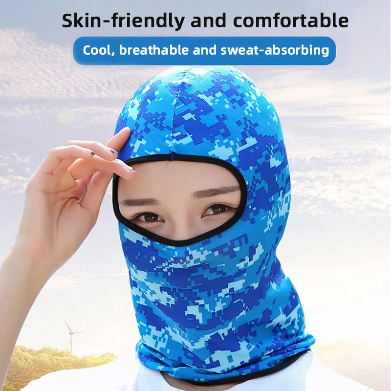 Máscara de protección solar de seda de hielo para deportes al aire libre de verano, máscara a prueba de viento y polvo para bicicleta y motocicleta, capucha para montar - imagen 3