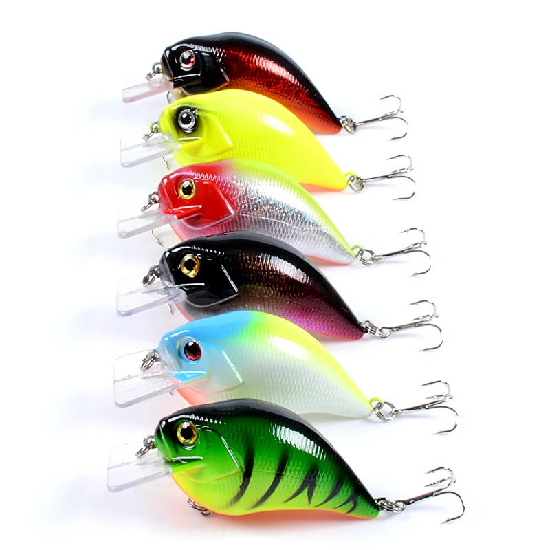 Señuelos de Pesca piezas Crankbait, Wobblers de 7,5 cm/15g, ojos 3D, flotante, de plástico Artificial, cebo duro para lubina, aparejos de Pesca