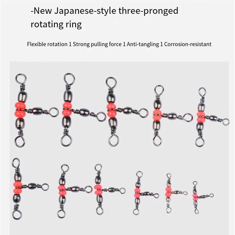 Anillos sólidos de pesca con conector giratorio triple