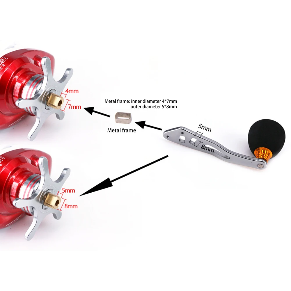 DEUKIO-mango de carrete de pesca, mango eléctrico de repuesto, perilla EVA para Baitcasting, tambor, balsa, piezas de reparación, carrete de modificación - imagen 5