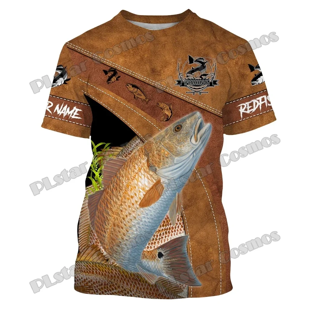 Walleye Fishing/Pesca atún personaliza el nombre 3D impreso camiseta de moda para hombres verano Unisex pantalón corto casual camiseta de manga TX310 - imagen 3