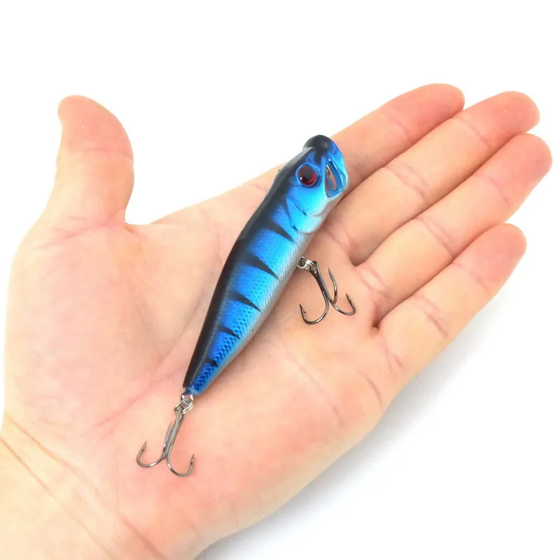HiUmi-Señuelos de Pesca Popper, cebo Crankbait Wobblers, ojos 3d, 9cm, 12g, 1 unidad - imagen 5
