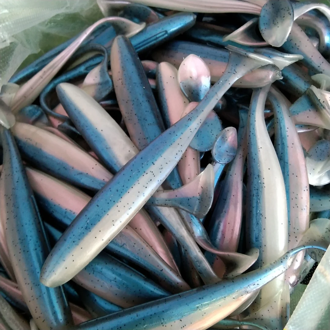 Swolfy 10 Uds. Señuelos blandos 12cm 8,7g Swimbaits cebo Artificial suave Wobblers de pescado doble Color carpa lubina Señuelos de pesca - imagen 5