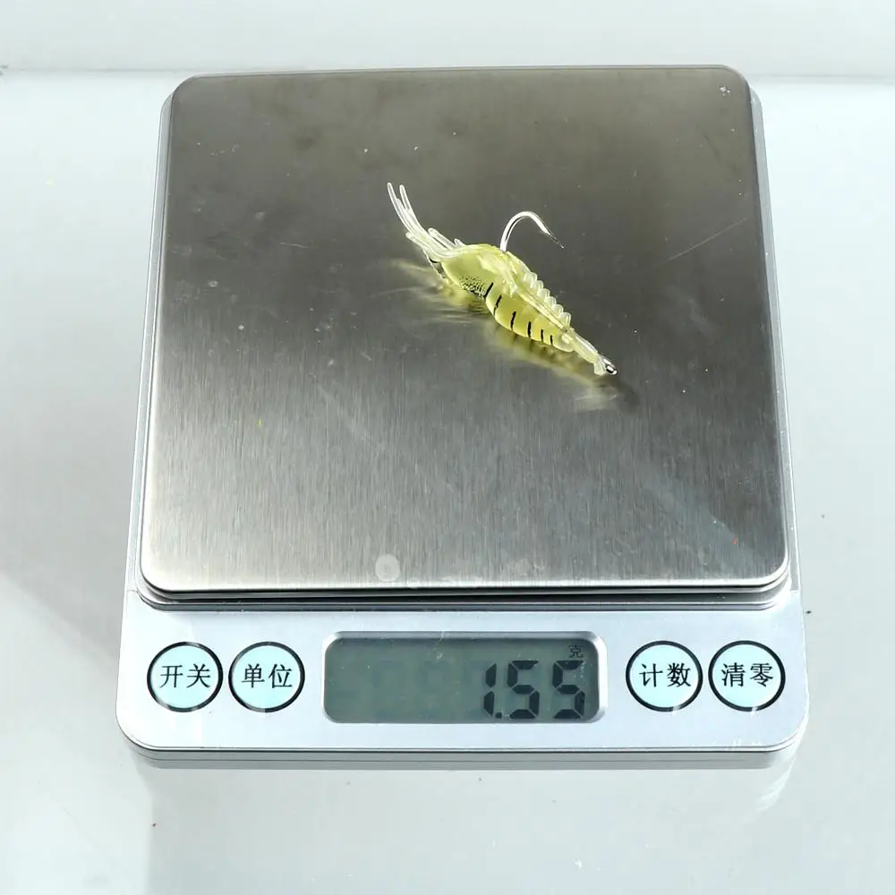 15 Uds Boxxed pesca cebo de camarones blandos 4cm/1,3g simulación de Señuelos de Pesca de gambas lubina manivela anzuelo cebo aparejos - imagen 4