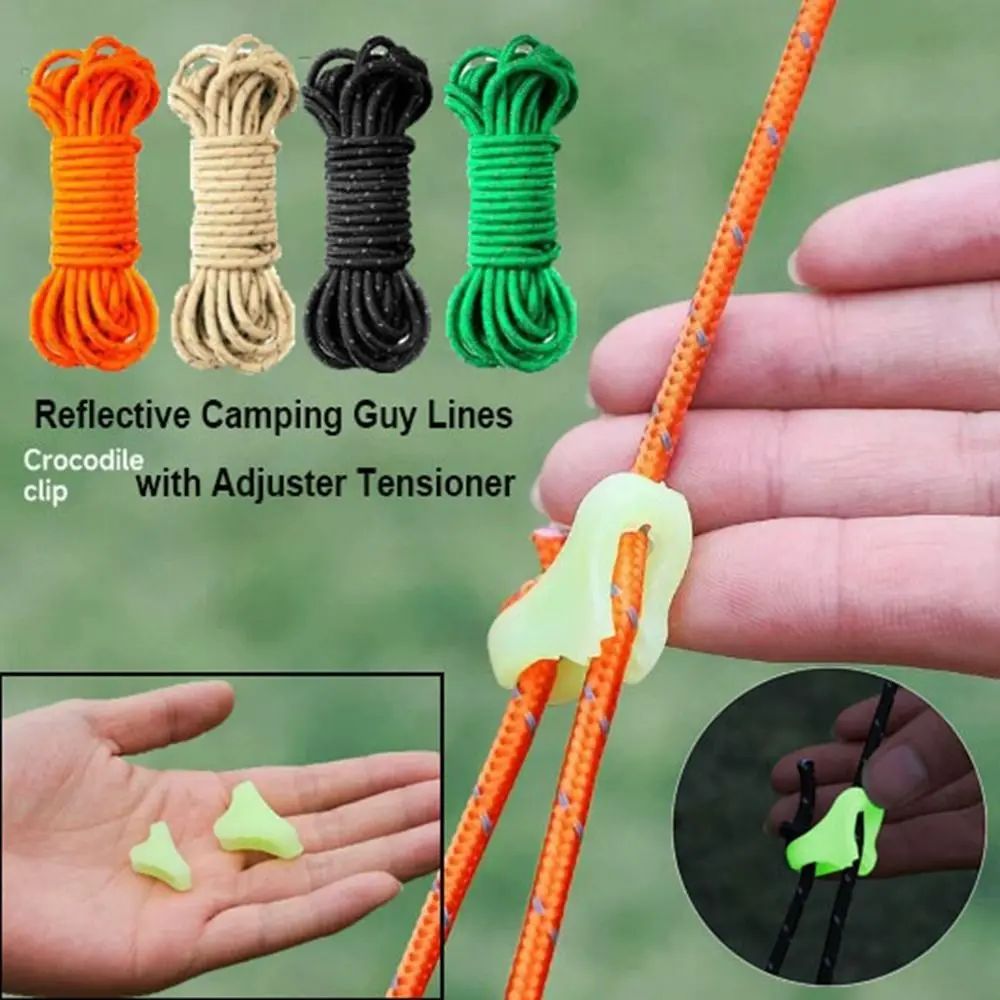 Cuerdas Guyline reflectantes con tensor para acampada y tienda - imagen 4