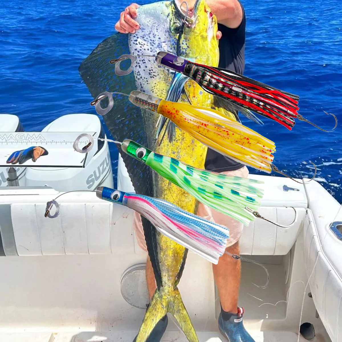 Señuelo Marlin de 30cm y 167g, gran juego de pesca atún Wahoo, señuelos de pesca en alta mar para Mahi Billfish, barco de aguas profundas, cebo de agua salada - imagen 5