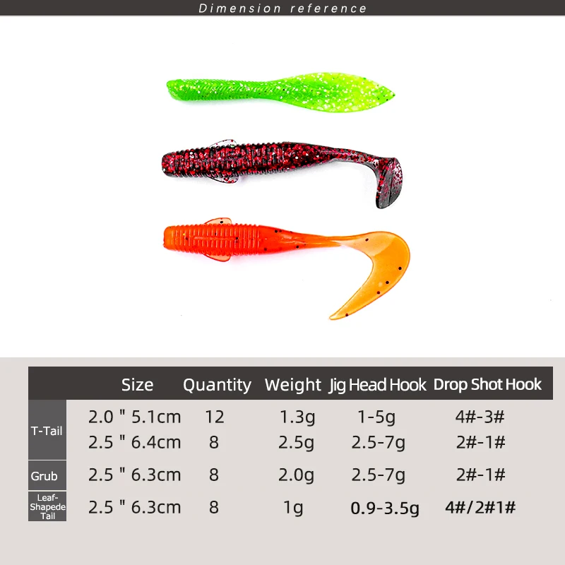 LSP-señuelo de pesca suave de 2-2,5 pulgadas, señuelos de cola de paleta, gusanos para lubina, trucha, carpa - imagen 4